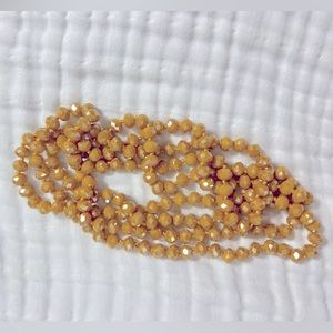 Mustard Sparkly Beaded 60 Inch Necklace